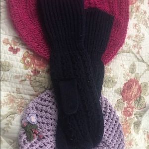 Knitted beanies and mittens